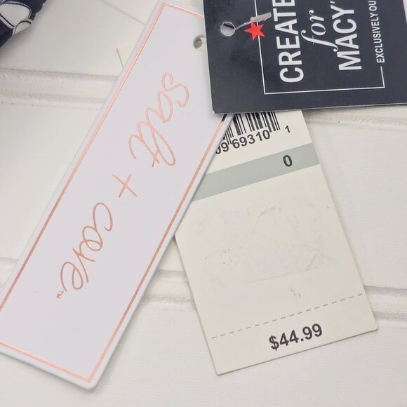 Salt + Cove Black Floral Daisy Print Tankini Top Juniors Plus Size 0 12/14 - Picture 10 of 14